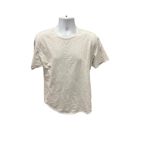 🤍 BYLT Basics Drop Cut Lux Tee White Short Sleeve Shirt Men’s L Modern - Picture 1 of 4
